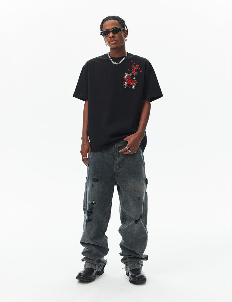 MEDM Orchid Rose Embroidered Tee | Face 3 Face