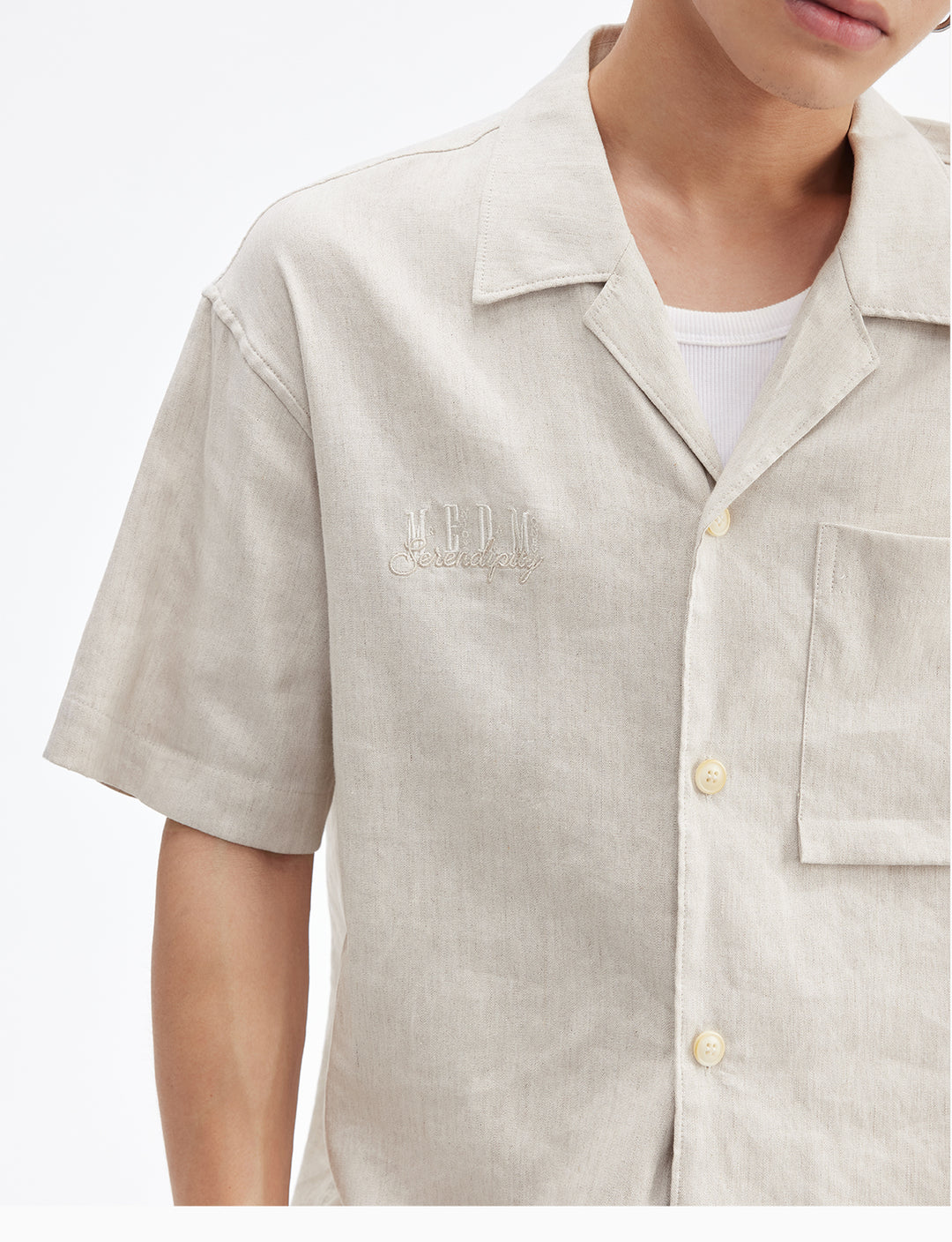 MEDM Linen Cuban Collar Shirt | Face 3 Face