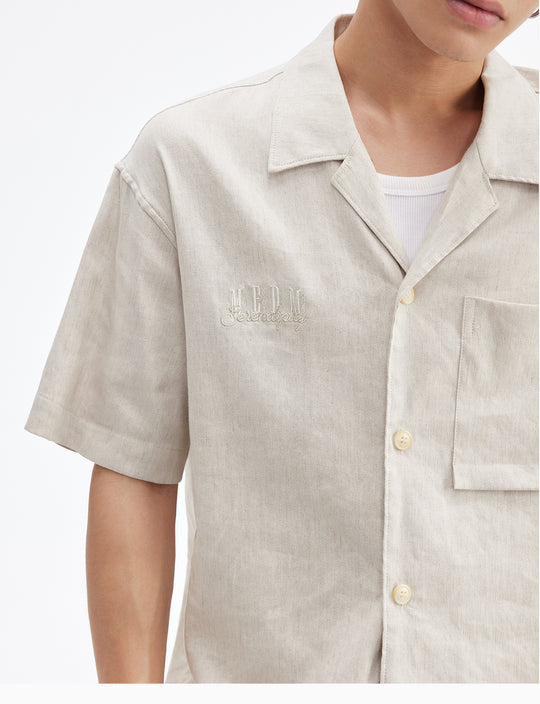 MEDM Linen Cuban Collar Shirt | Face 3 Face