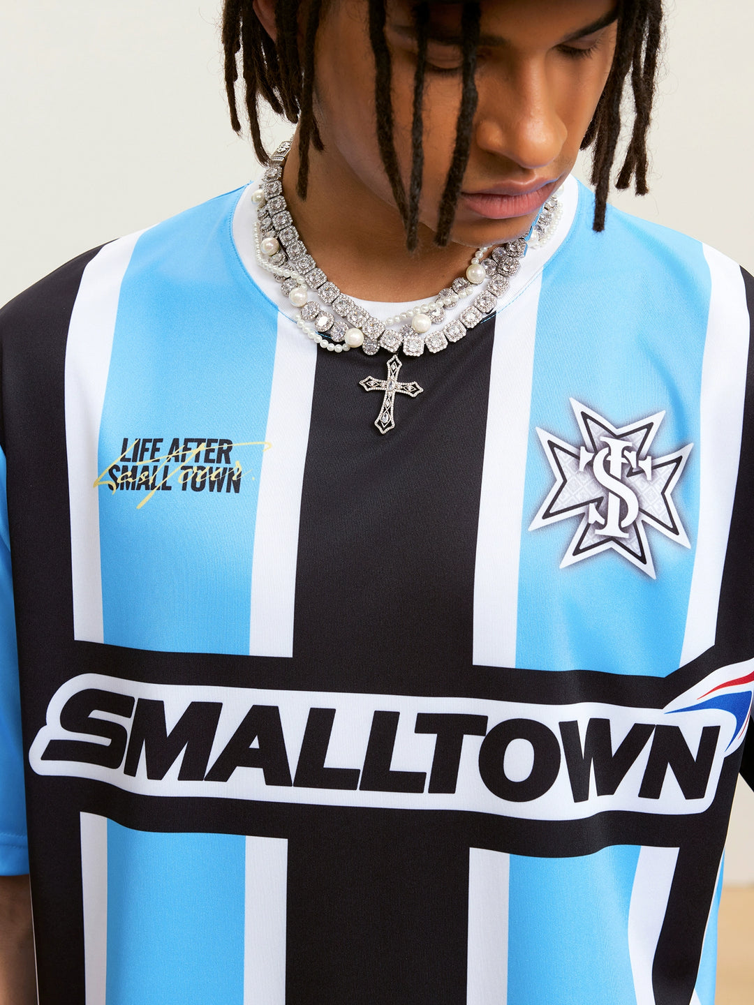 Small Town Kid Striped Soccer Jersey | Face 3 Face