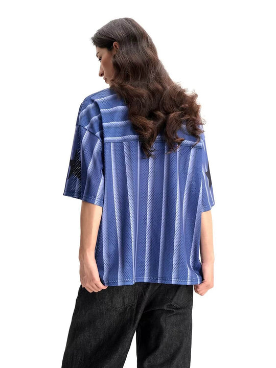 F3F Select Striped Mesh V Neck Short Sleeve Soccer Jersey | Face 3 Face