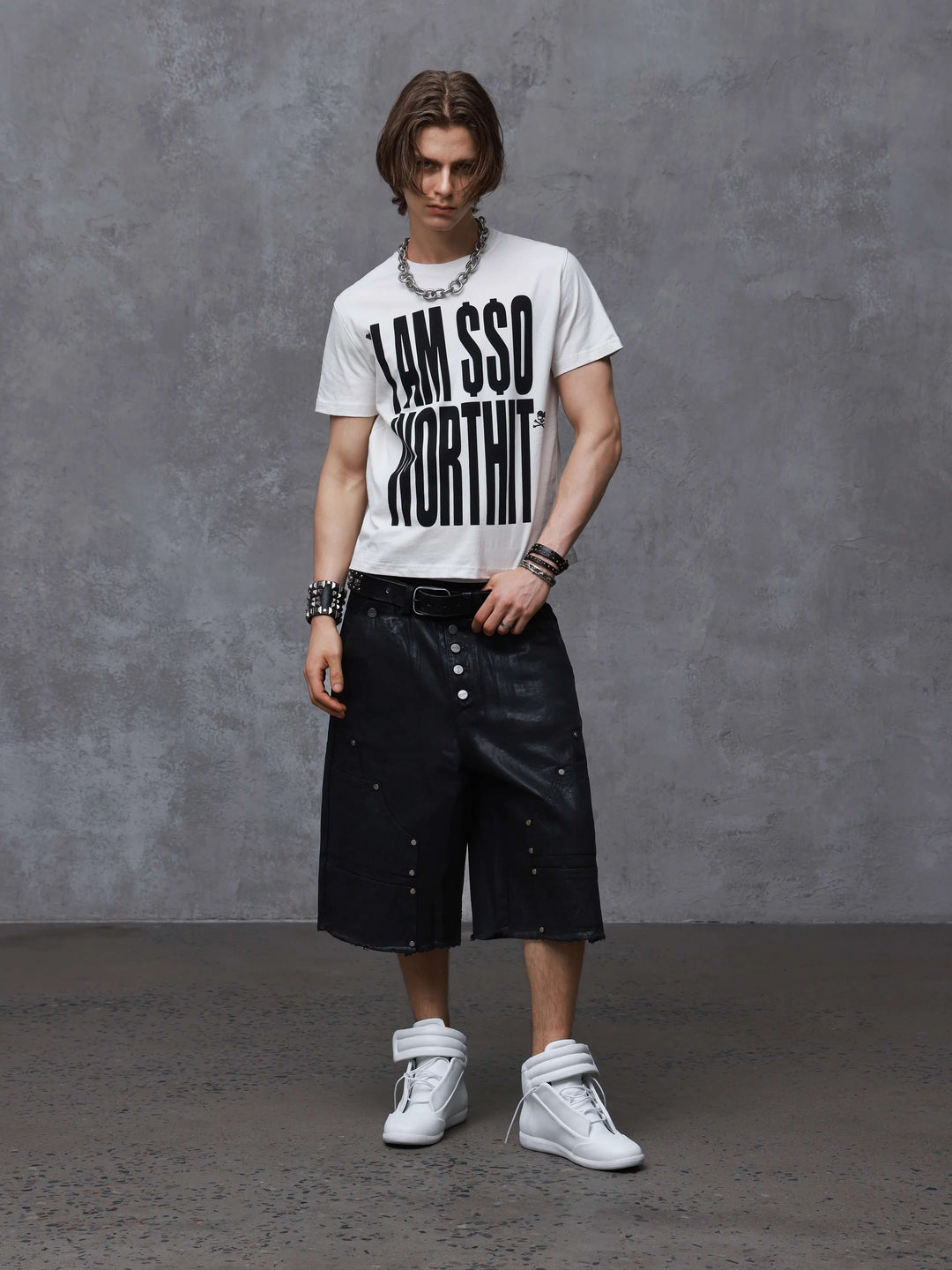 ANTIDOTE Heart and Skull Slogan Print Washed Short Sleeve Tee | Face 3 Face