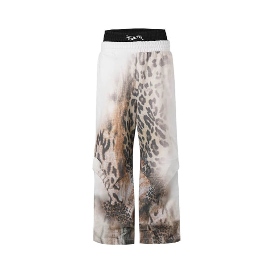 Night Lab Leopard Print Double Waistband Sweatpants | Face 3 Face