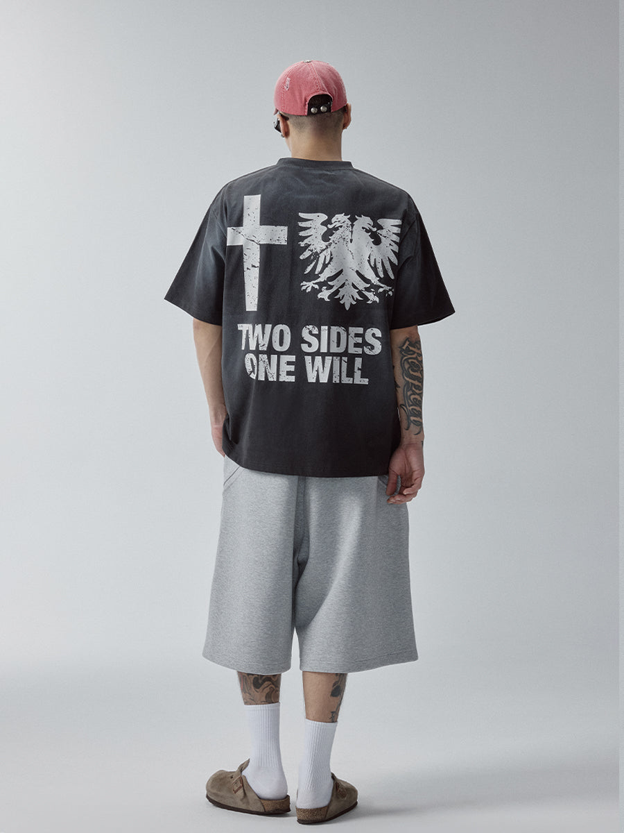 F2CE Washed Gradient Vintage Printed Tee | Face 3 Face