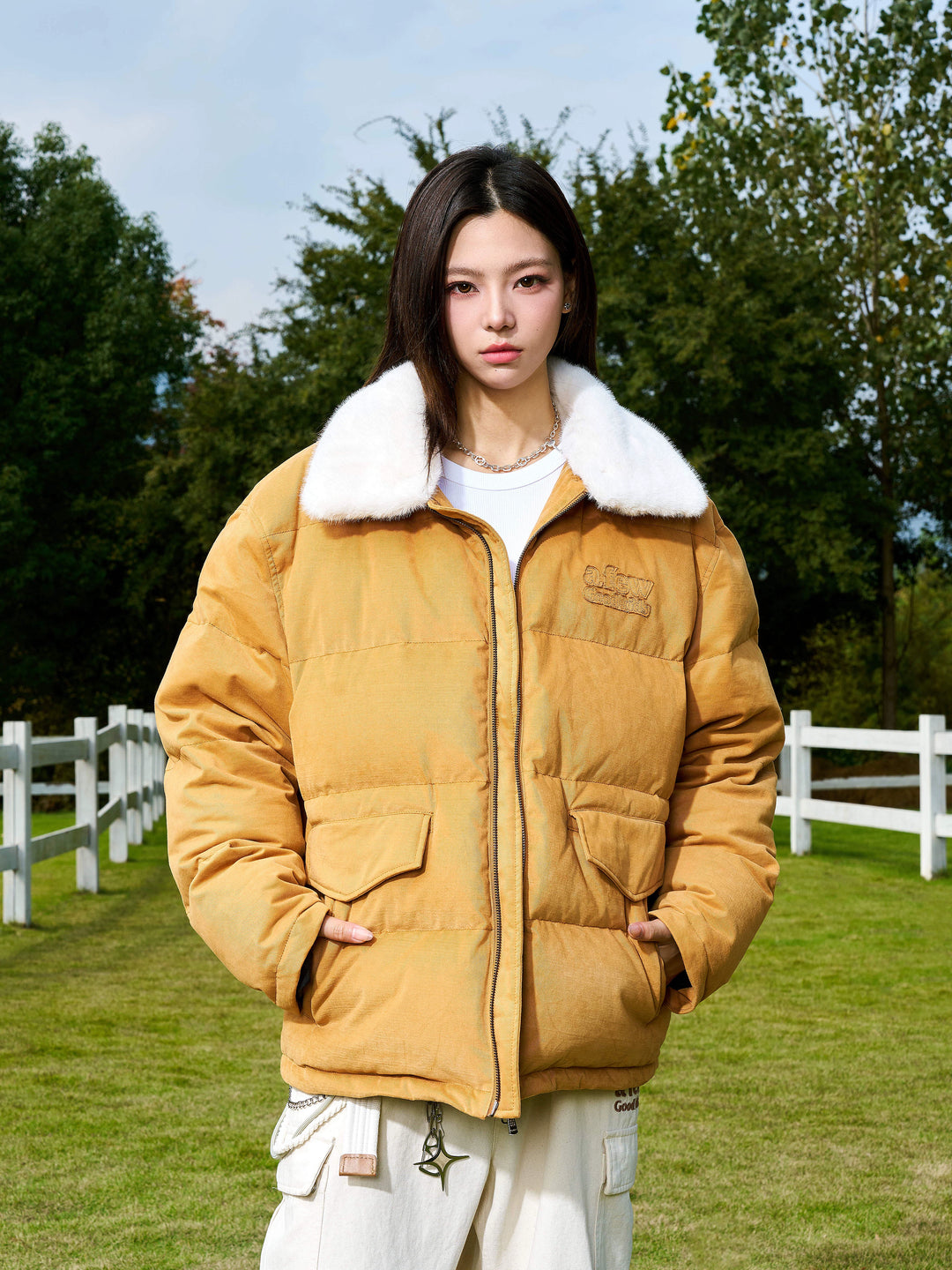 AFGK Removable Fur Collar Down Jacket | Face 3 Face