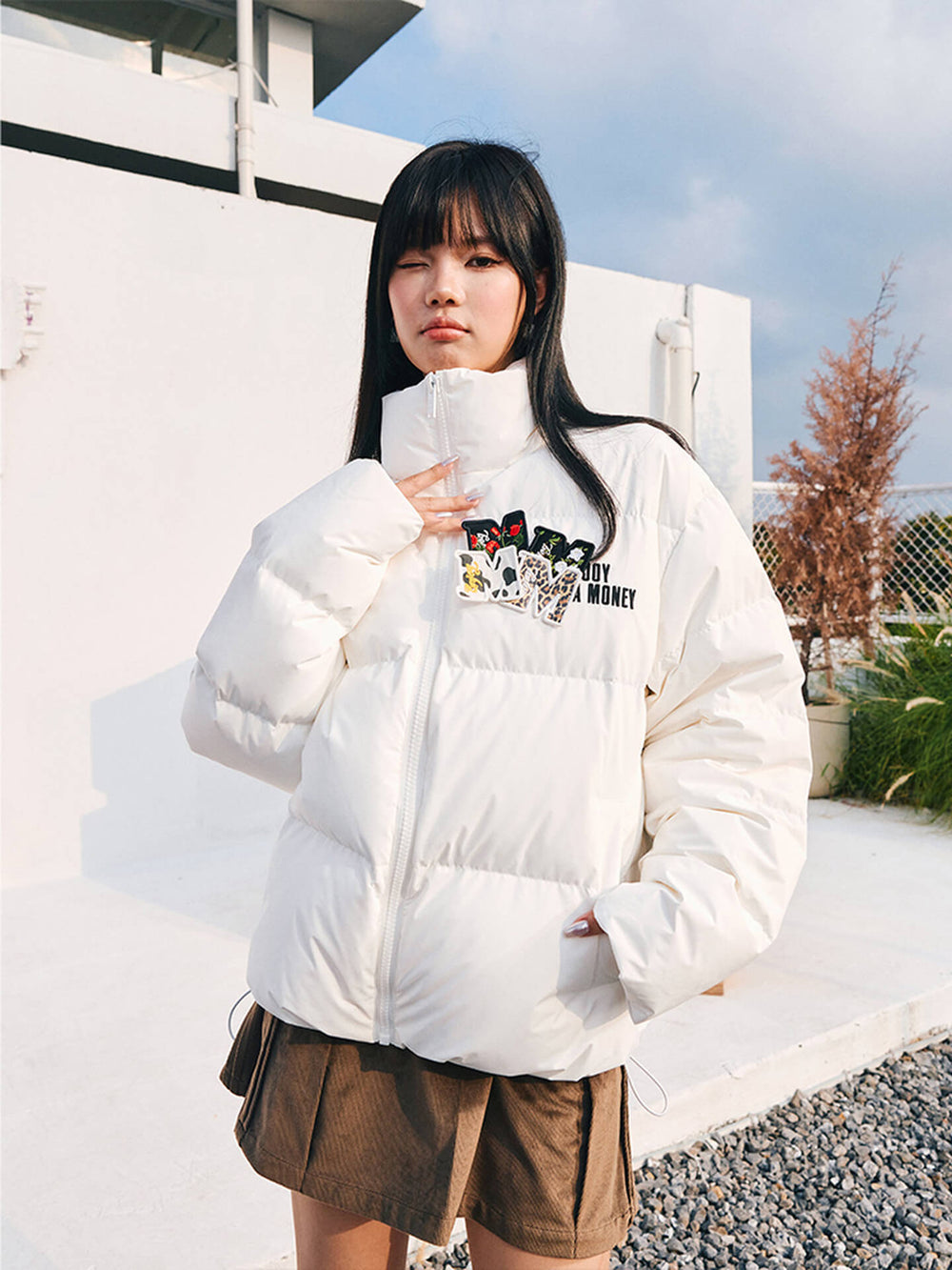MEDM Logo Velcro Down Jacket | Face 3 Face
