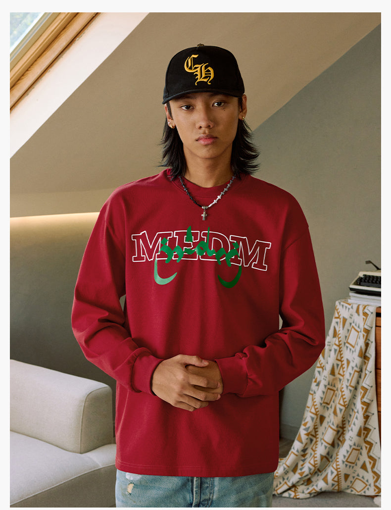 MEDM Arched Logo Handwritten Long Sleeve Tee | Face 3 Face