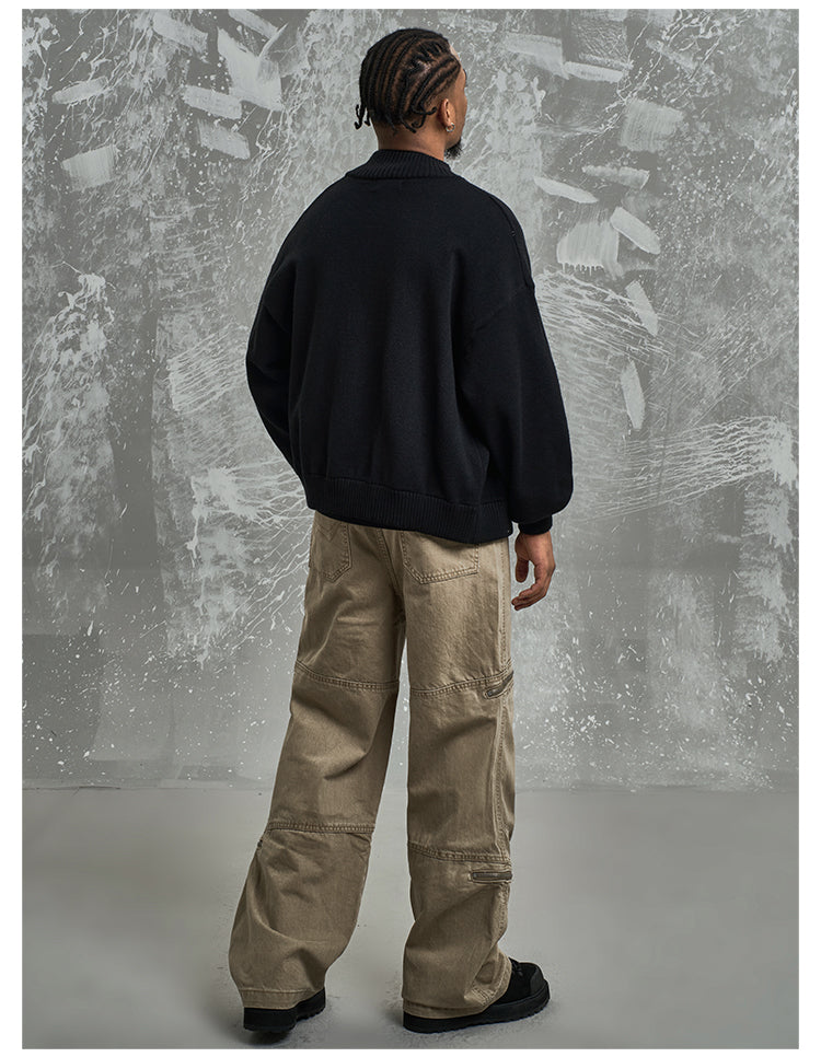F3F Select Washed Zipper Multi Pocket Work Cargo Pants | Face 3 Face