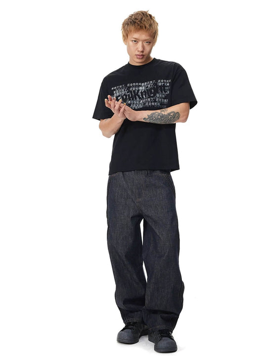 EVILKNIGHT(EK) Letter Graphic Print Short Sleeve Tee | Face 3 Face