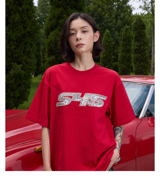 S45 Sequin Metal Logo Tee | Face 3 Face