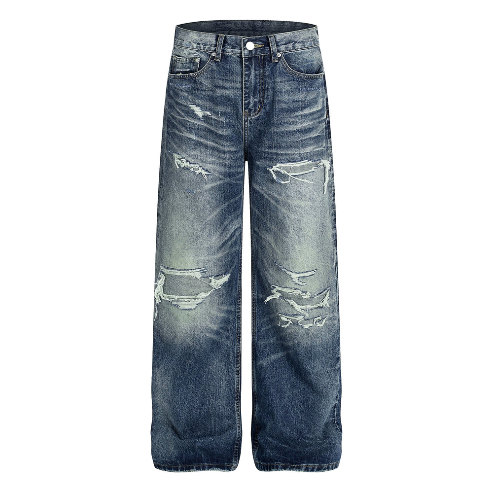 F3F Select Destroyed Washed Hole Baggy Jeans | Face 3 Face