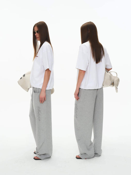 EXITMODE BY BLIND NO PLAN Dot Line Embroidered Baggy Sweatpants | Face 3 Face