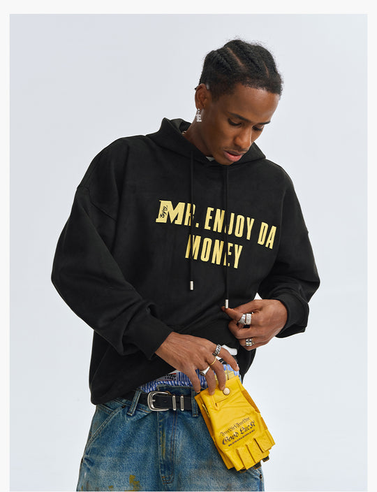 MEDM Basic Letter Logo Suede Hoodie | Face 3 Face