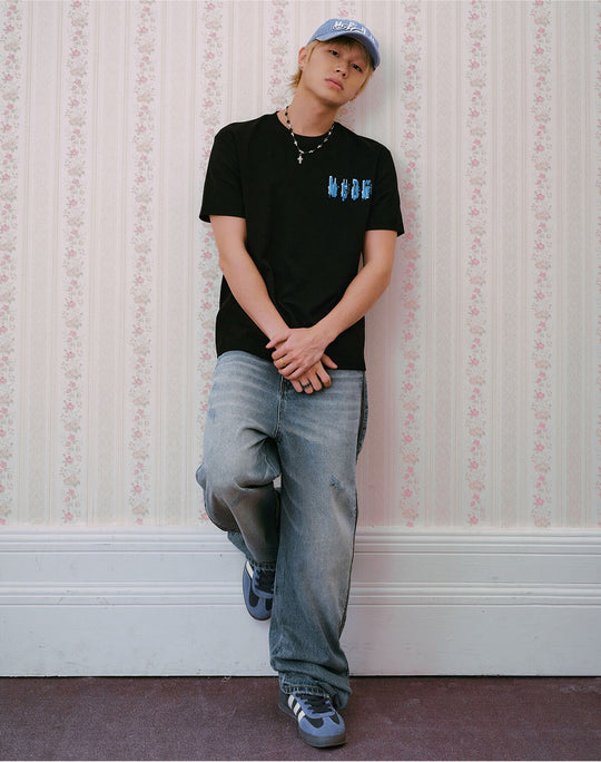 MEDM Side Zip Camouflage Washed Jeans | Face 3 Face