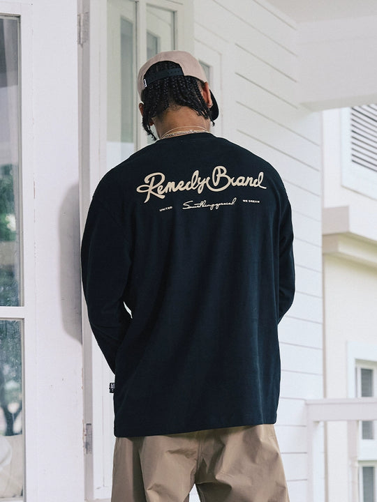 Remedy Script Print Long Sleeve Tee | Face 3 Face