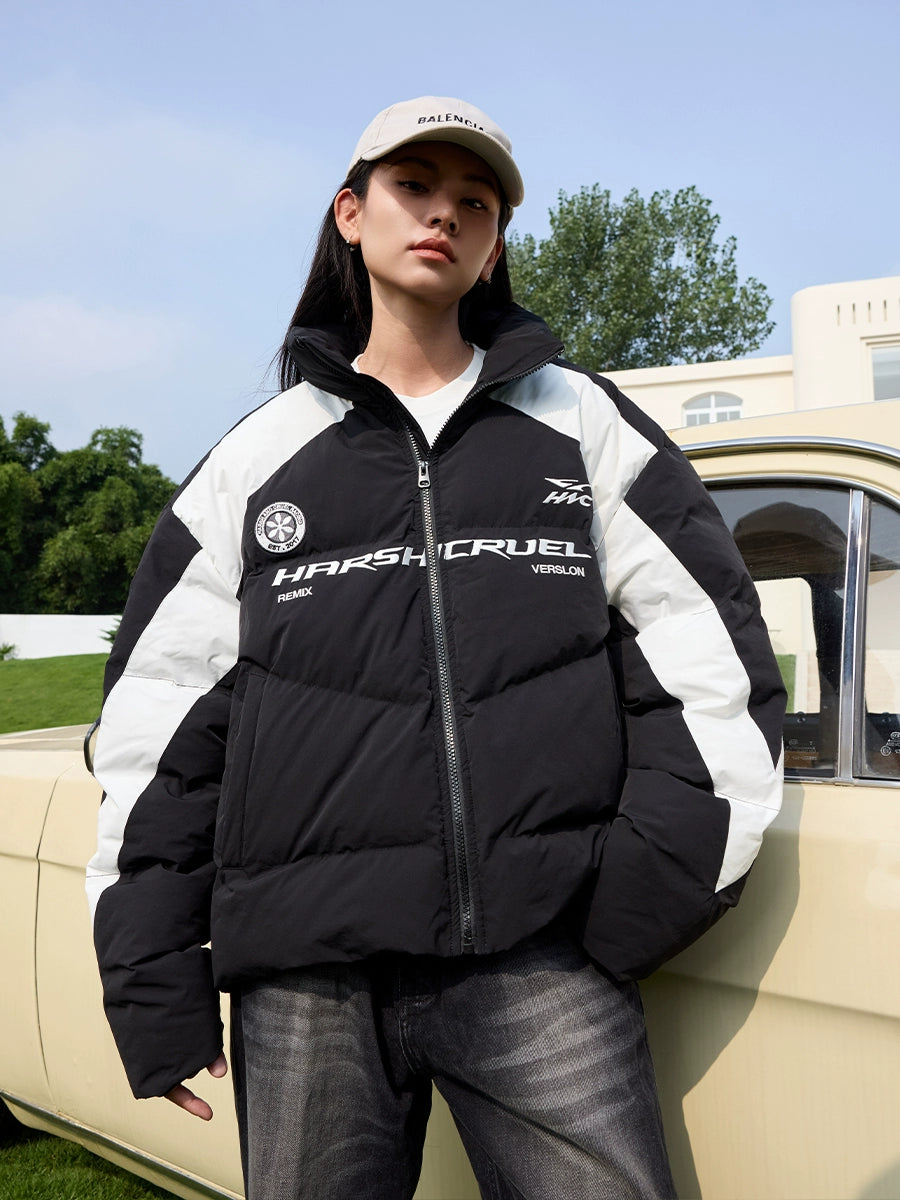 Harsh and Cruel Streetwear Racing Colorblock Padded Jacket | Face 3 Face