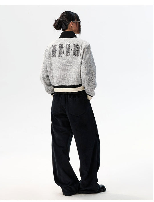 MEDM Pearl Tweed Short Varsity Jacket | Face 3 Face