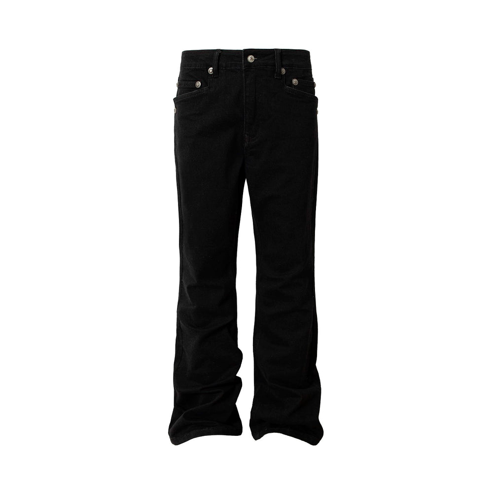 YADcrew Basic Stretch Rivet Flared Jeans | Face 3 Face