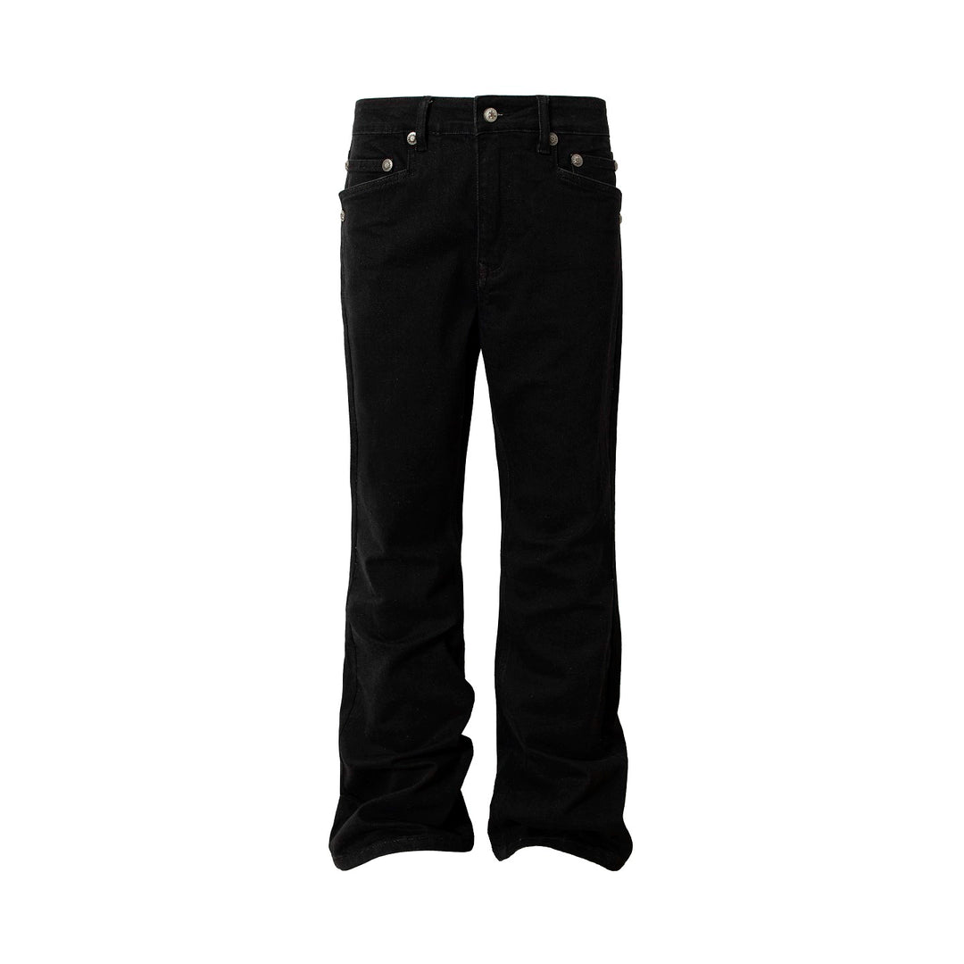 YADcrew Basic Stretch Rivet Flared Jeans | Face 3 Face