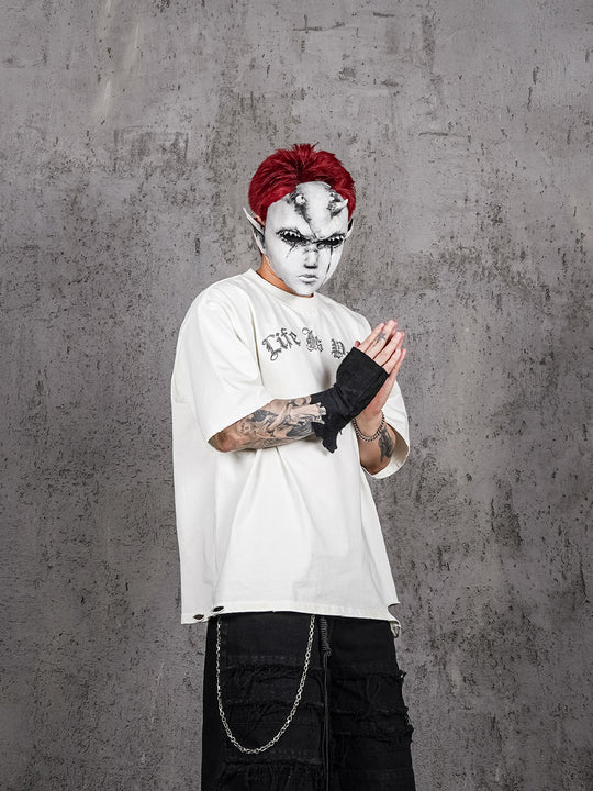 UNDERWATER Dirty-Dyed Distressed Life Is Pain Printed Tee | Face 3 Face