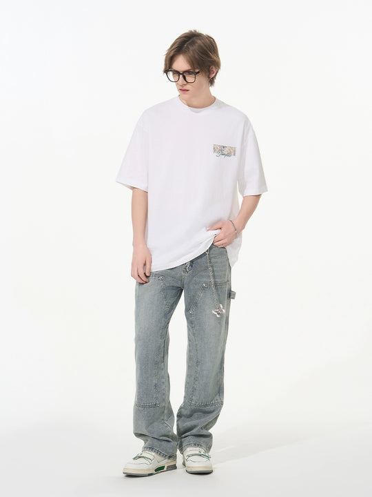 Harsh and Cruel Font Art Oil Painting Floral Tee