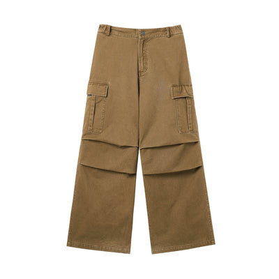 JHYQ Washed Pleated Work Baggy Cargo Pants | Face 3 Face