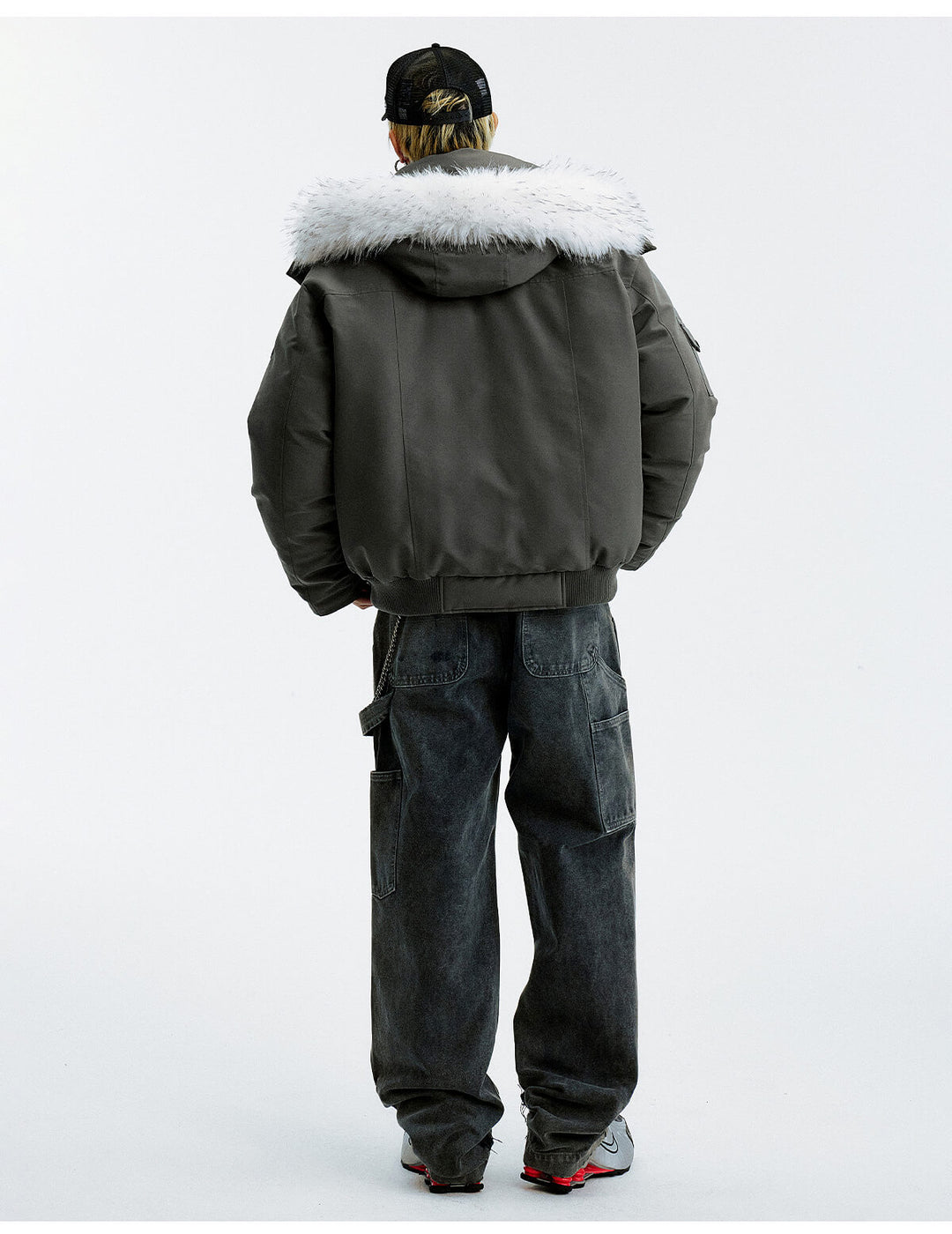 MEDM Detachable Fur Metal Snaps Down Jacket | Face 3 Face