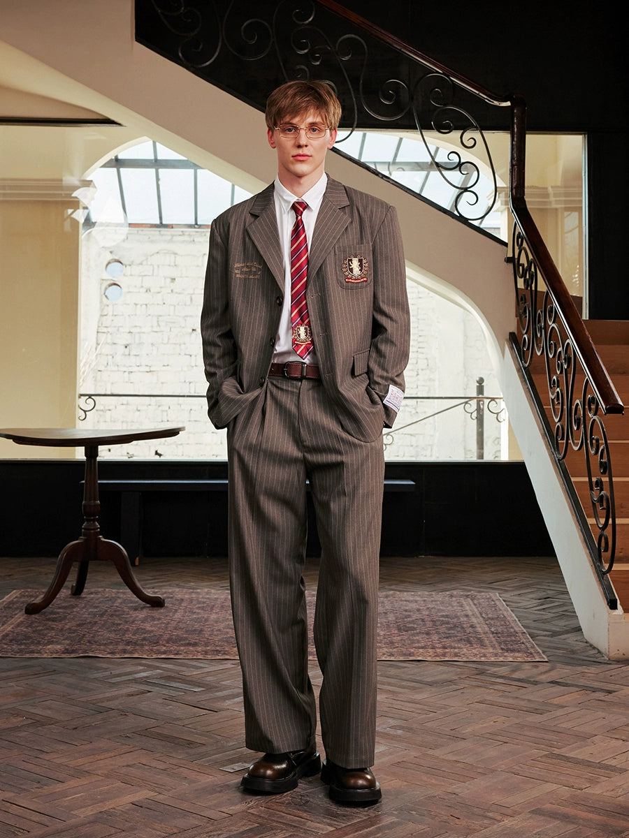 Harsh and Cruel Striped Badge Embroidered Blazer | Face 3 Face