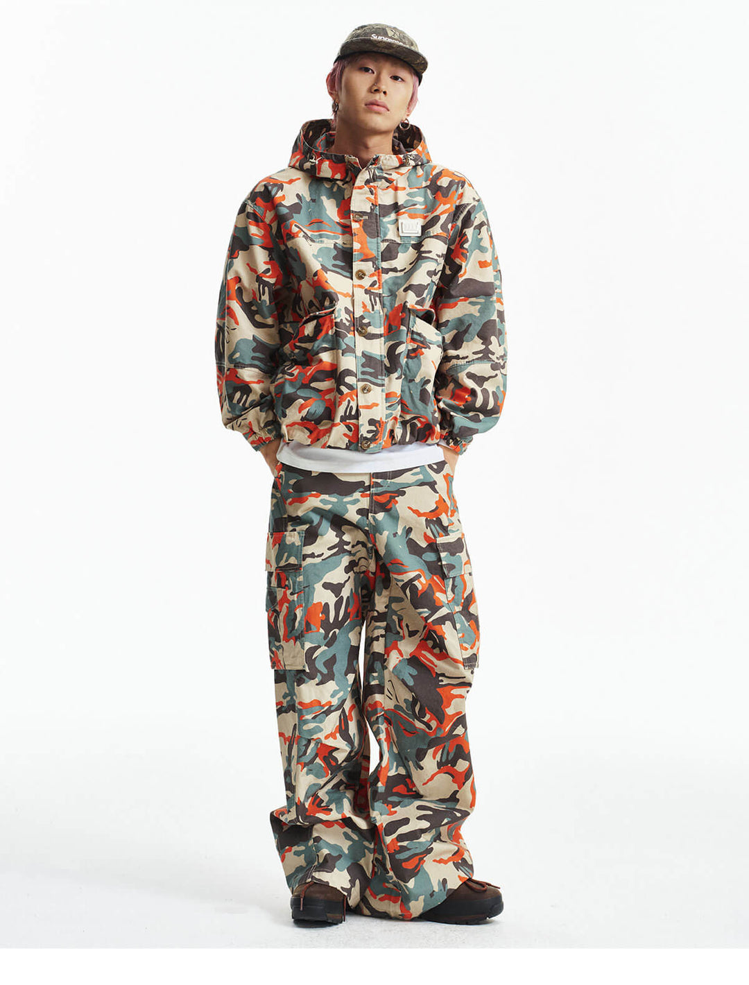 MEDM Custom Color Blocked Camo Hooded Jacket | Face 3 Face