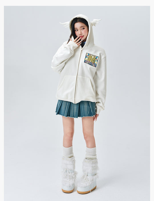 MEDM Angel & Devil Horns Zip-Up Hoodie | Face 3 Face