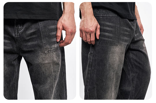 F3F Select Black Washed Patch Pocket Jeans | Face 3 Face
