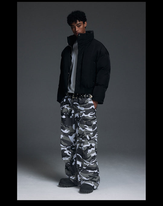 NOVACAM Stand-Up Collar Short Puffer Jacket | Face 3 Face