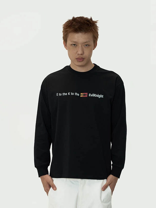 EVILKNIGHT(EK) Flag Logo Print Long Sleeve Tee | Face 3 Face
