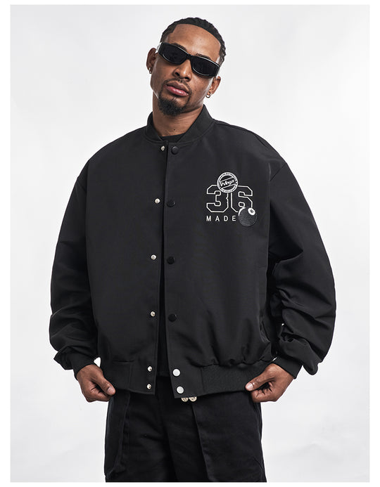 F3F Select Letter Embroidered Bomber Jacket | Face 3 Face
