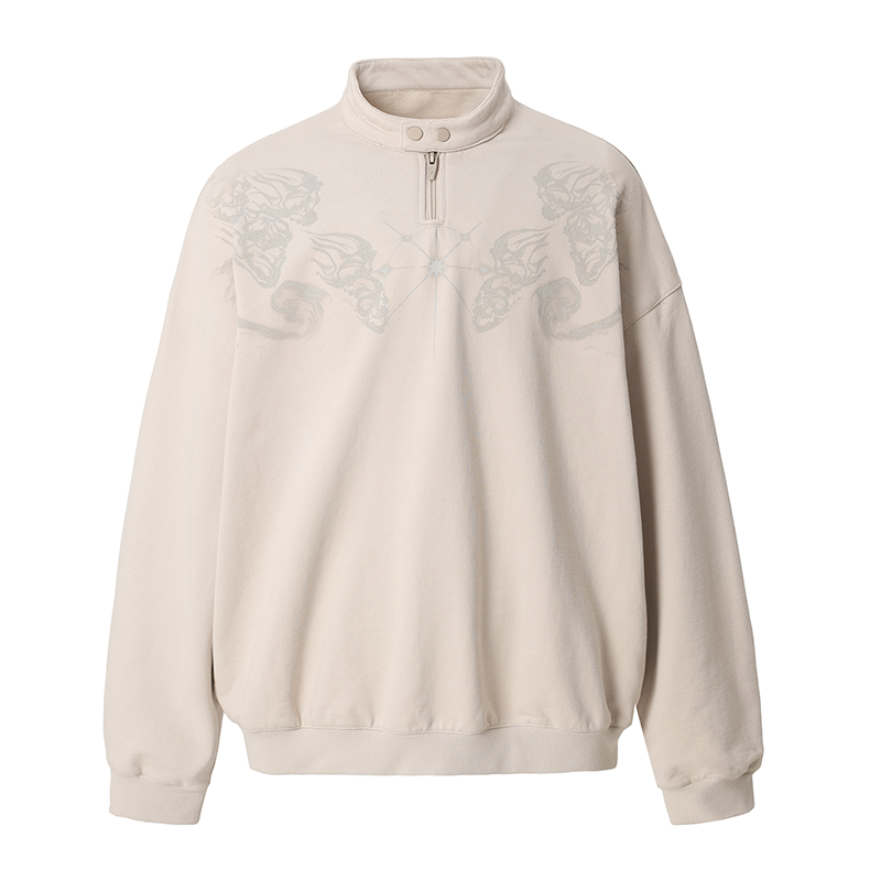 JHYQ Screen Printed Half Zip Sweatshirt