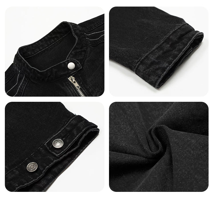 F3F Select Metal Decoration Washed Denim Jacket | Face 3 Face