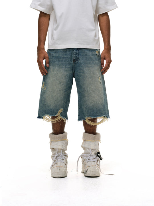 ANTIDOTE Leopard Patchwork Denim Shorts | Face 3 Face