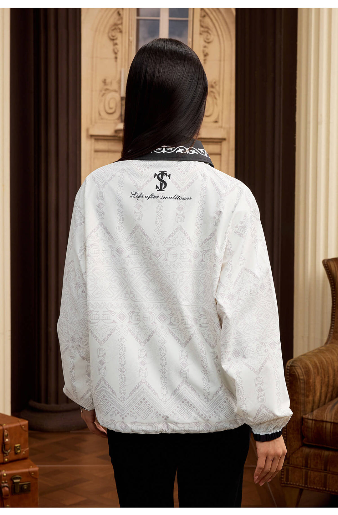Small Town Kid All Over Ethnic Pattern Coach Jacket | Face 3 Face