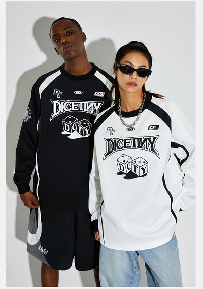 DICETINY Dice Logo Printing Long Sleeved Sports Jersey Tee | Face 3 Face