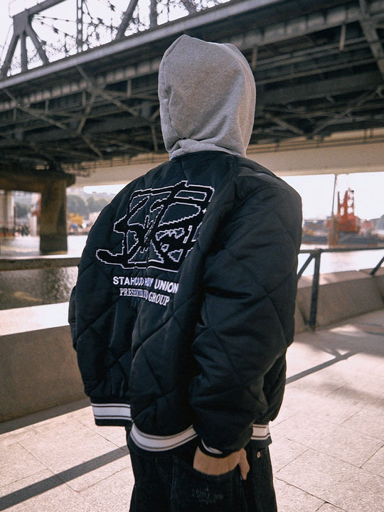 Remedy x STA STARMD Embroidered Quilted Hoodie Jacket | Face 3 Face