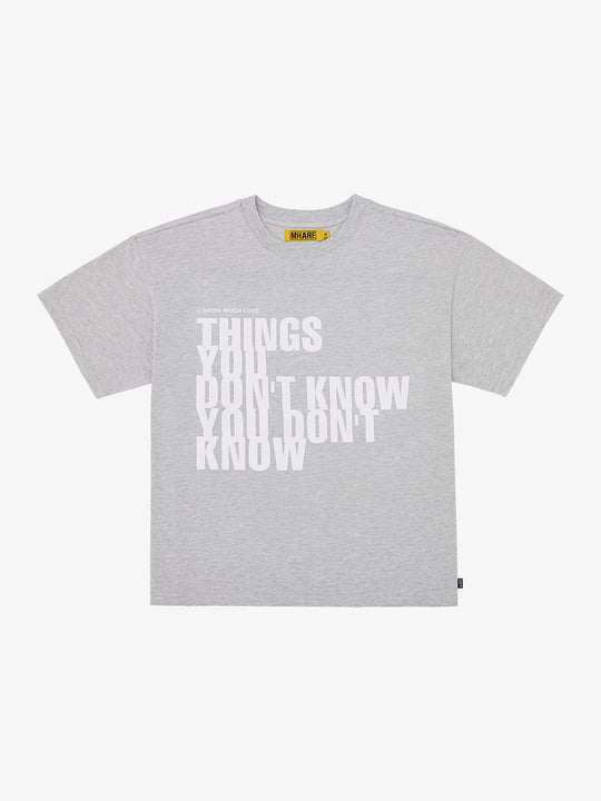 MHARF THINGS YOU DON'T KNOW Overlap Print Tee | Face 3 Face