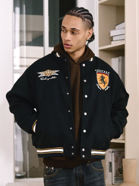 Remedy RMDC MADE Embroidered Varsity Jacket | Face 3 Face