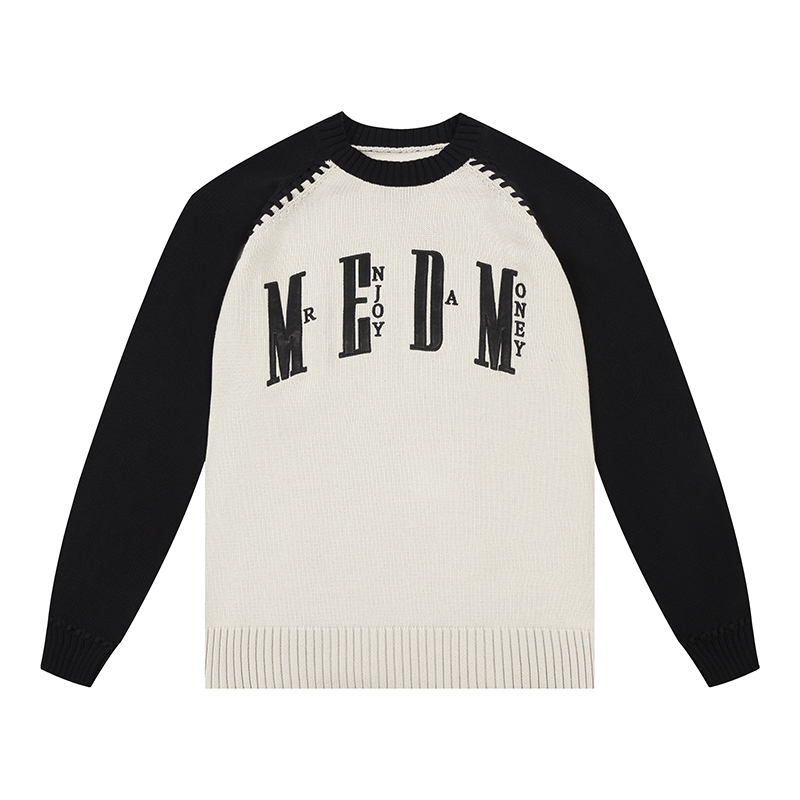 MEDM Color-Blocked Raglan Sleeve Knit Sweater | Face 3 Face