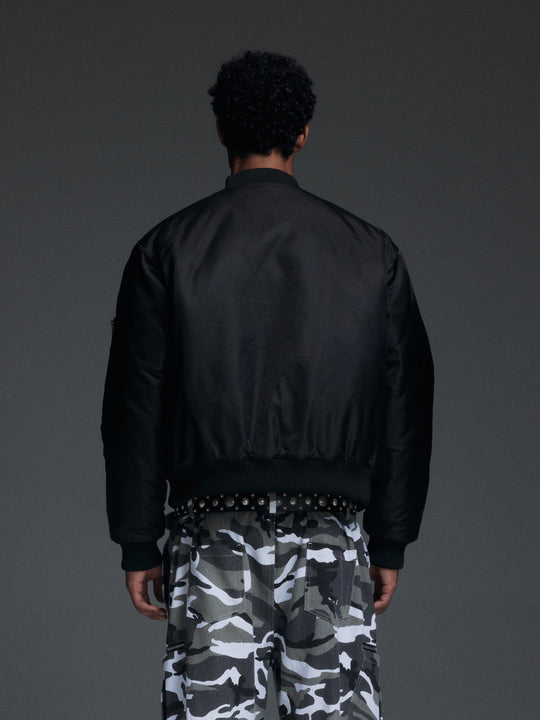 NOVACAM Black Short MA-1 Bomber Jacket | Face 3 Face