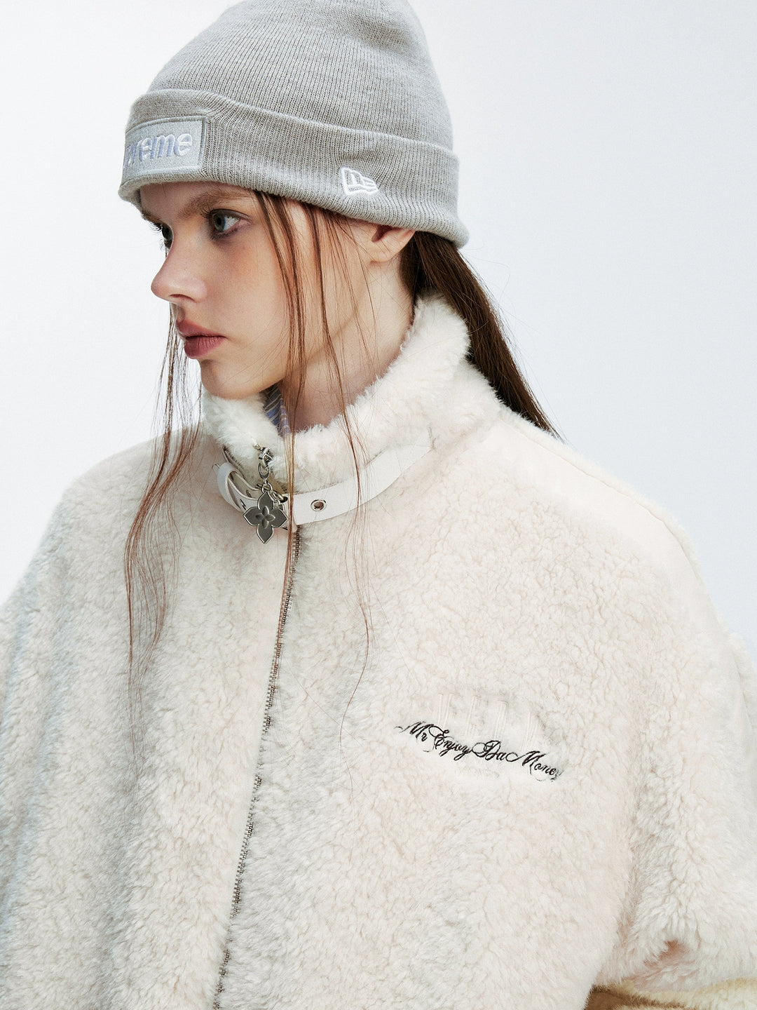 MEDM Ethnic Trim Belted Sherpa Jacket | Face 3 Face