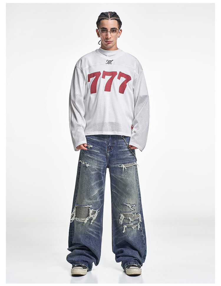 F3F Select 777 Numbered Mesh Long Sleeve Hockey Jersey | Face 3 Face