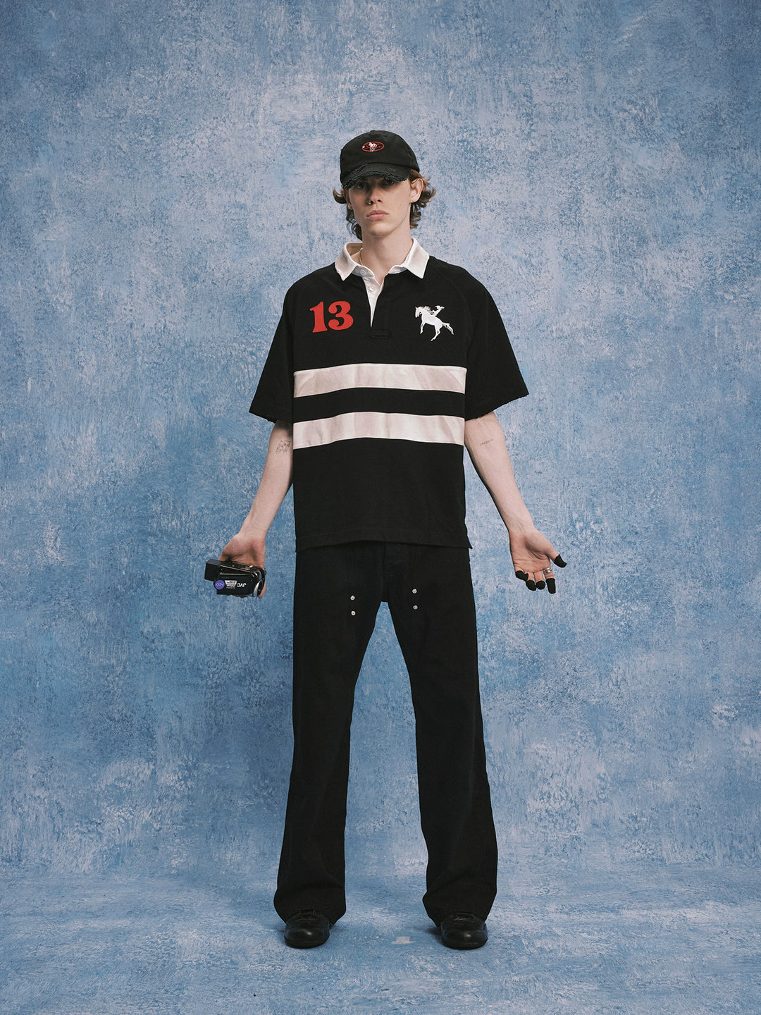 SOD Co. Patchwork Distressed Rugby Polo | Face 3 Face