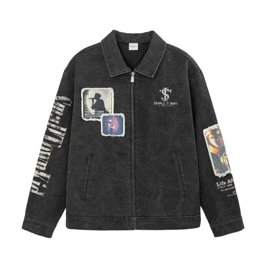 Small Town Kid Music Patch Washed Canvas Work Jacket | Face 3 Face