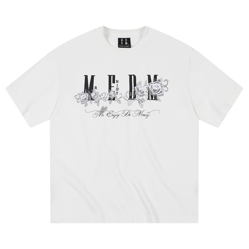 MEDM Beaded Rose Embroidery Logo Tee | Face 3 Face