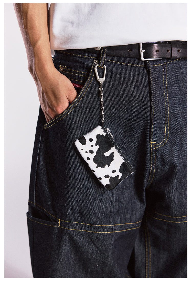 Remedy Metal Studded Keychain Coin Card Zipper Leather Wallet | Face 3 Face